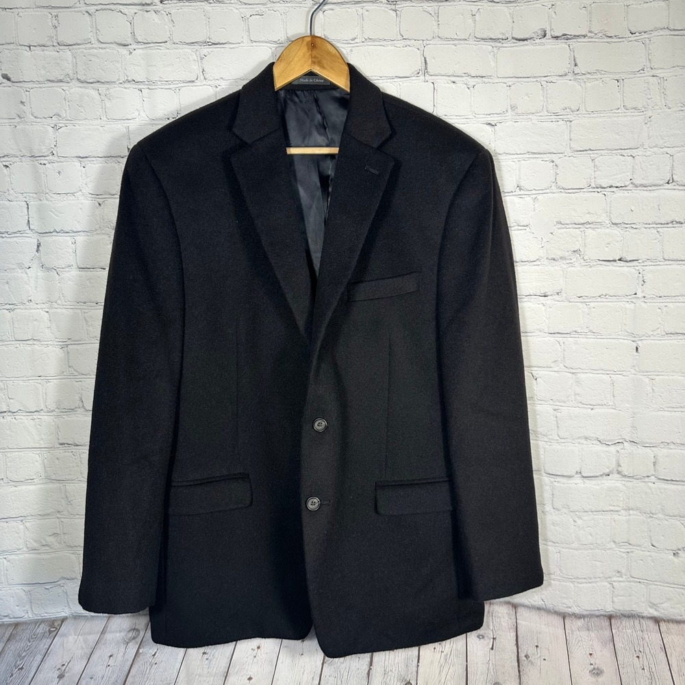 Lauren Ralph Lauren Mens 44R Black 100% Camel Hair Blazer Sport Coat 2-Button